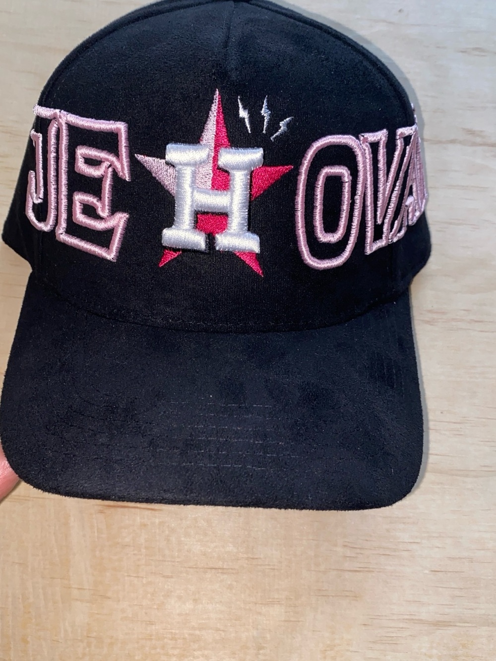 Unisex | Black Baseball Cap with Pink & Silver Star H Embroidery